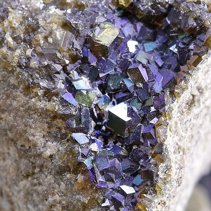 Iridescent Andradite Garnets – “Northern Ligths” Cluster (Landfalltjern, Drammen)