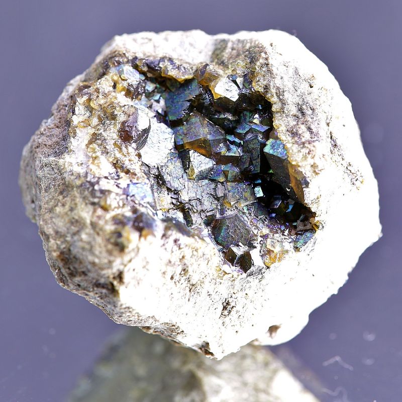 Iridescent Andradite Garnets – “Northern Ligths” Cluster (Landfalltjern, Drammen)